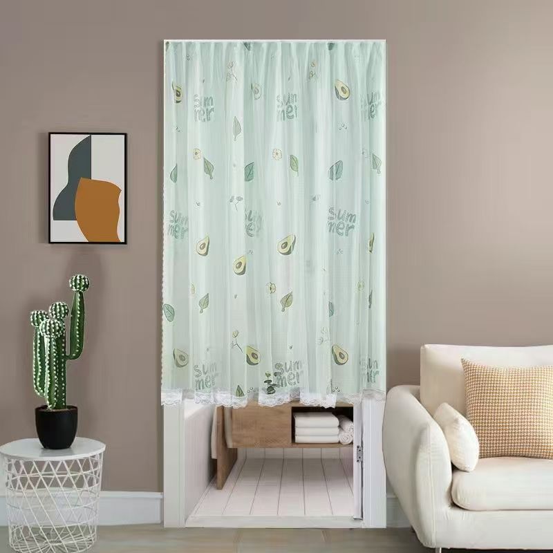 1pcs Punch-free Velcro Door Curtain For Door Window Curtains Protec tive For Living Room Bedroom Window Curtains Protective