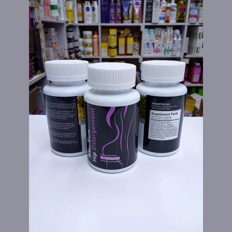 Three supplement bottles with a store shelf in the background