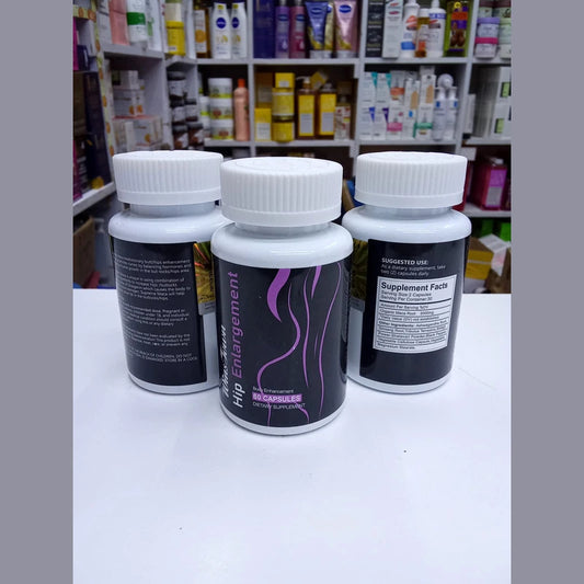 Three supplement bottles with a store shelf in the background