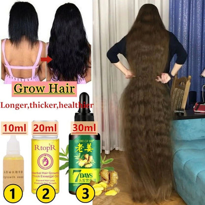 30MLGinger Hair Growth Serum Essence Liquid Prevent Hair Loss Repair Damaged Hair Natural Hair Care Ginger Germinal Oil