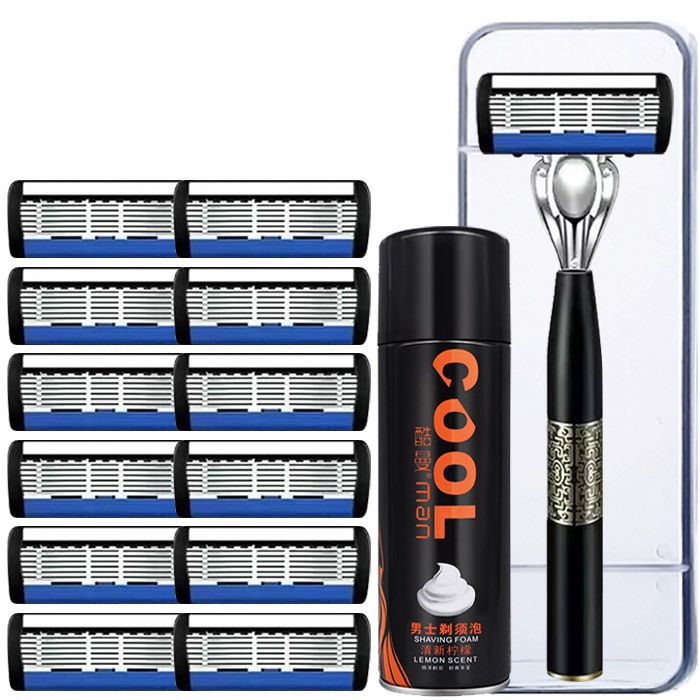 Men Shaver Razor Barber Tools Facial Hair Razor 7 Layers Blades High Quality Antique Shaving Knife Shaver With Replacement Head