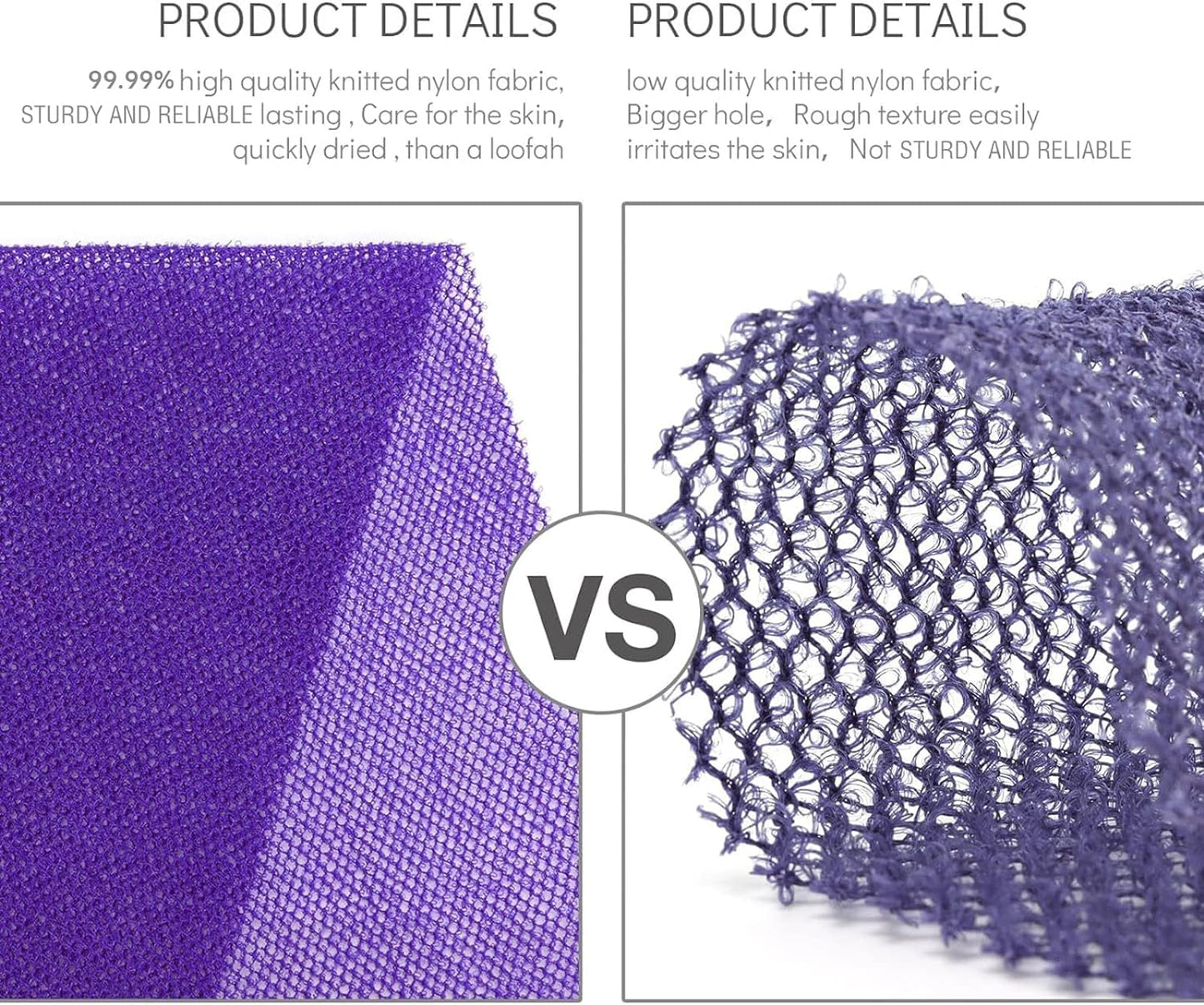 3 Pieces African exfoliating net African Net Long Net Bath Sponge Exfoliating Shower Body Scrubber Back Scrubber Skin Smoother,Great for Daily Use