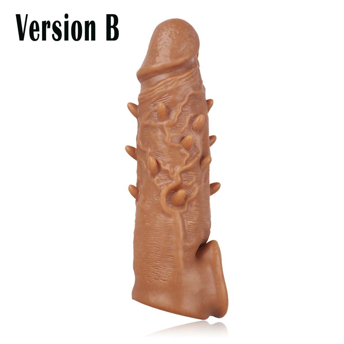 Silicone Penis Sleeve Extender Cock Enlarger Testicle Restraint Male Realistic Reusable Condom Prolonged Ejaculation Delayed Ring Sheath Sex Toys for Men
