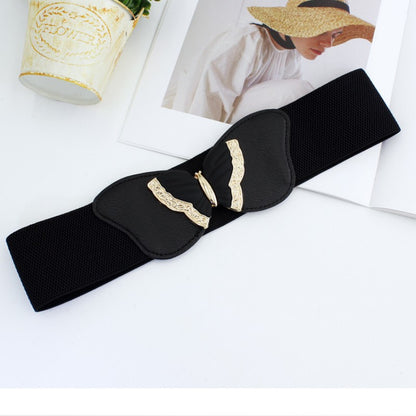 Fashion Women's Belt Elastic Waist Cover Belt Wide Belt Female Wide Waistban With Versatile Elastic Decoration Expands To size