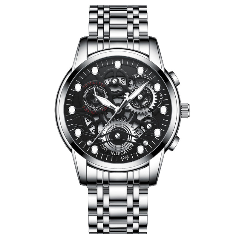 Men Watches Quartz Luxury Hollow Out Watch Top Brand Fashion Sport Business Calendar Wristwatch