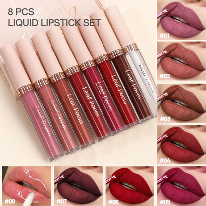 8PCS Lipsticks Set Long Lasting Nonstick Cup Makeup Cosmetics Kit Matte Lipstick For Women Lipstick Makeup Cosmetics Lips INS Hot