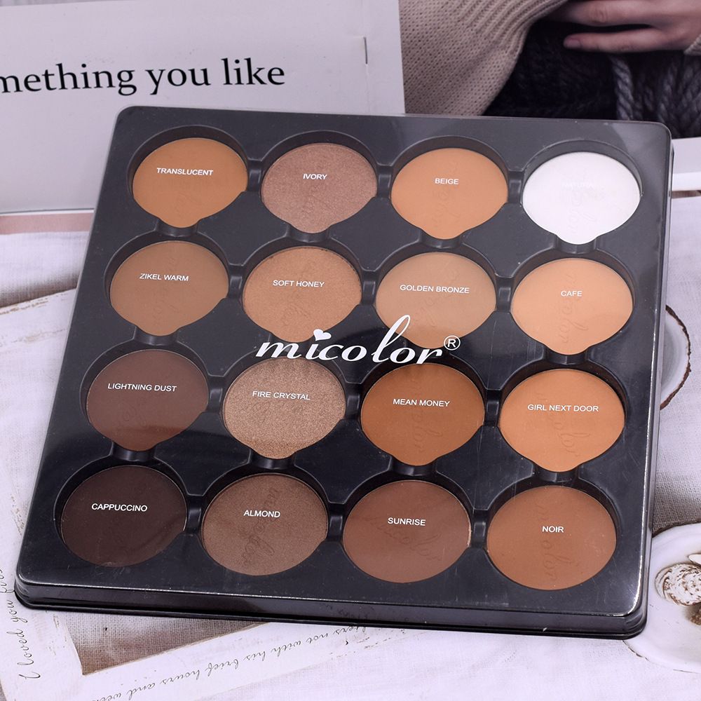 16 Matte Contour Powder Palette- 12 Color Powder, 4 Color Highlighters ,16 In 1MICOLOR Professional Powder Palette