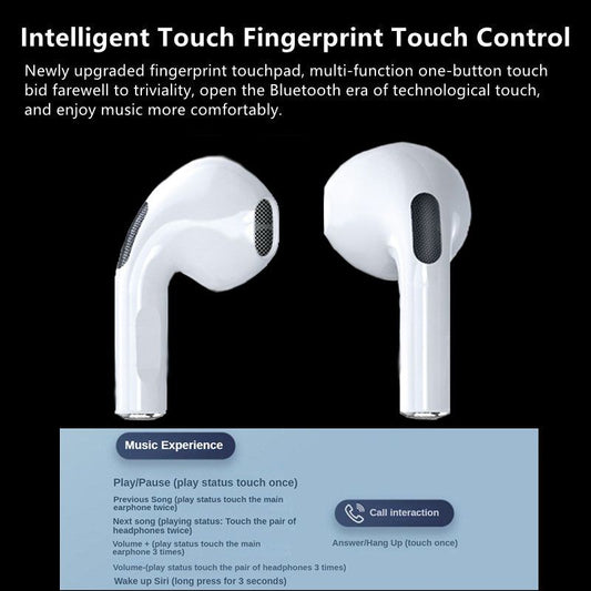 RichRipple Pro 6 Bluetooth Earphone(pro3 upgrade mini size) Pro6 Wireless Bluetooth Earpods for android&ios Pods Earbuds White with Black Covers