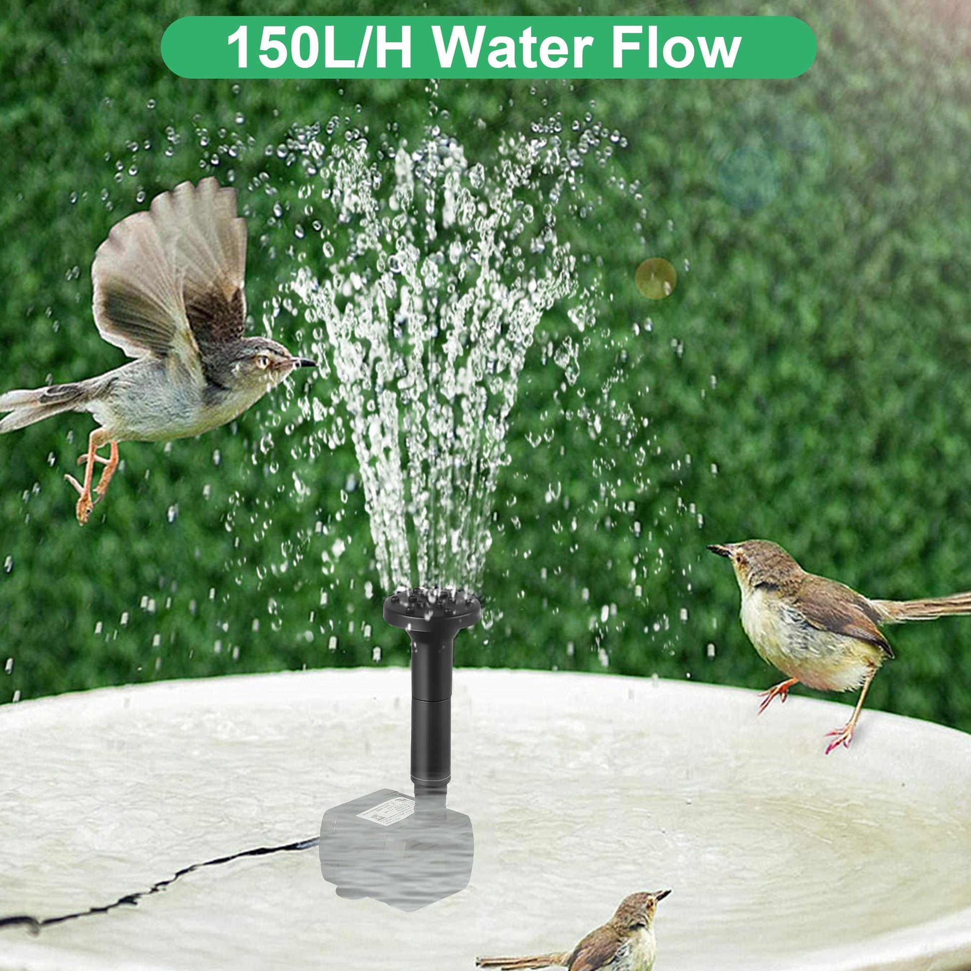 Solar Power Fountain Submersible Floating Water Pump Bird Bath Pond Garden Decor