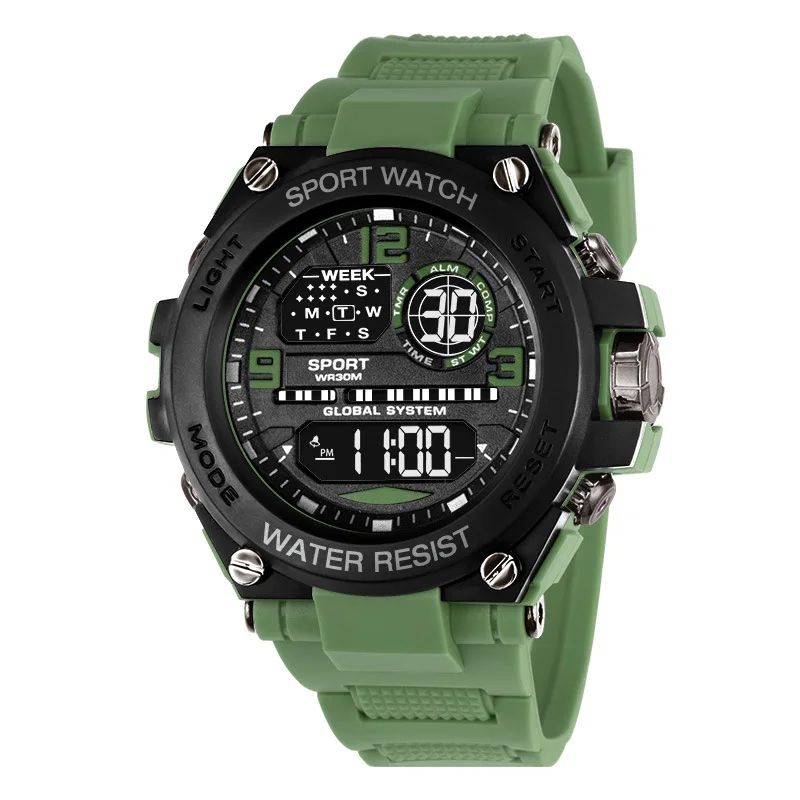 Men Watch Outdoor Sport Watches Multifunction Electronic Watches Anti Drop and Shock-absorbing Wristwatches, Chrono Waterproof Men Watches Led Digital Watch