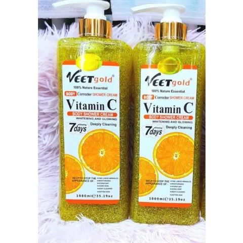 Veet Gold super Whitening Shower cream Carrot , Vitamin C Moisturier & Whitening,removes black spots,,soften and glowing skin For Face & Body.