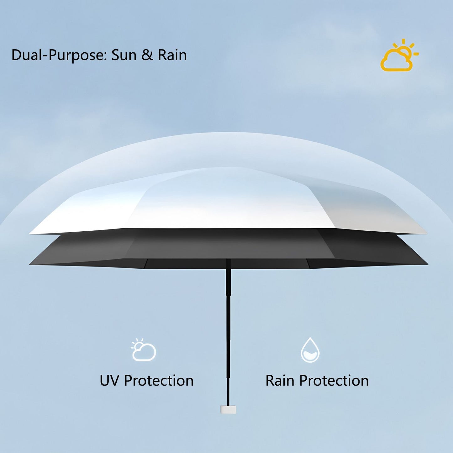 High-Quality Gradient UV Protection Umbrella – Compact & Portable, Manual Foldable Sun & Rain Umbrella, UV Block, Sunshade