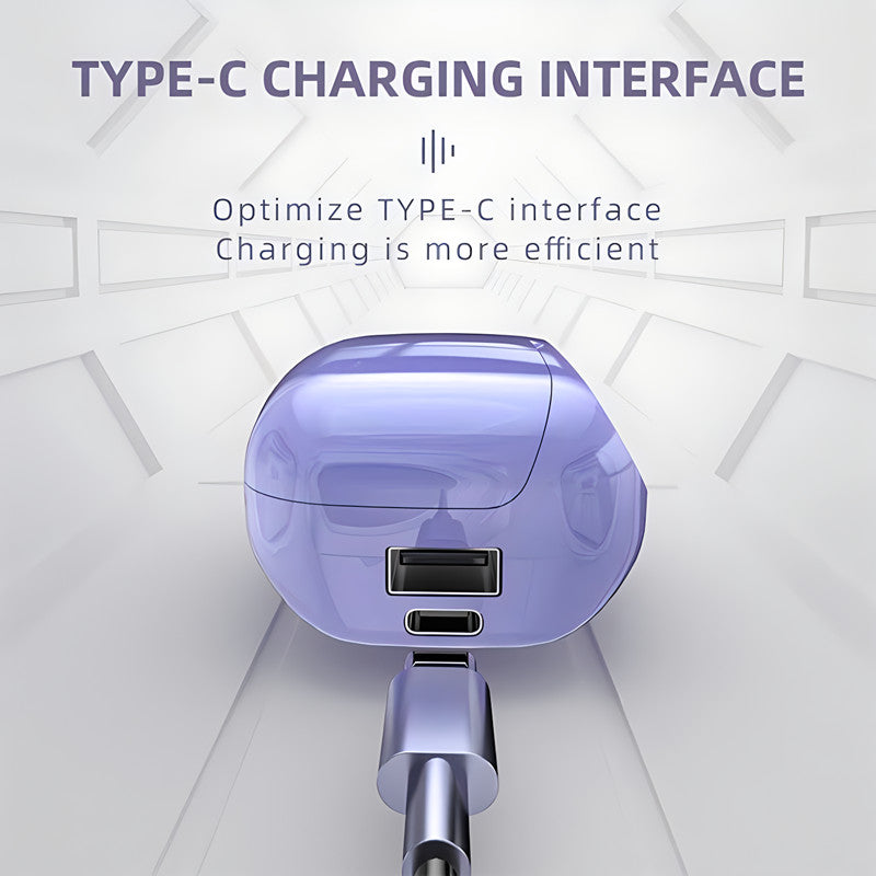 RichRipple M32 TWS Wireless Bluetooth Earphone In-ear Earpods Bluetooth Earbuds Noise Cancelling Gaming Headset With Microphone For Xiaomi Huawei Purple