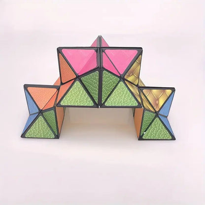 3D Hexagon Puzzle for Youngsters Infinity Magic Cube - 3D Hexagon Puzzle for Youngsters Space Geometry Flip Toy Brain Boost & Relax Mixed Colors, ABS Material