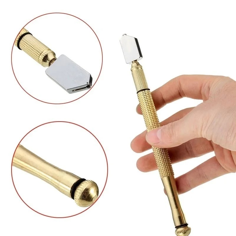 Diamond Glass Cutter Professional Portable Wheel Blade Antislip Metal Handle 168mm For DIY Tile Mirror Craft Cutting Hand Tools