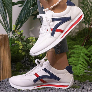 ASSKLO Sneakers Women Large Size New Sports Shoes Women's Small White Shoes Fashion Comfort Sneakers Lightweight Casual Running Shoes trendy shoes tennis shoe ladies shoes leather upper White Red Grey