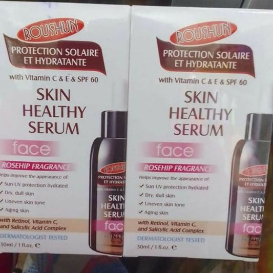 Roushun Skin Healthy Serum For Face, Rosehip Fragrance with Vitamin C & E Retinol , Salicylic Acid complex & SPF 60