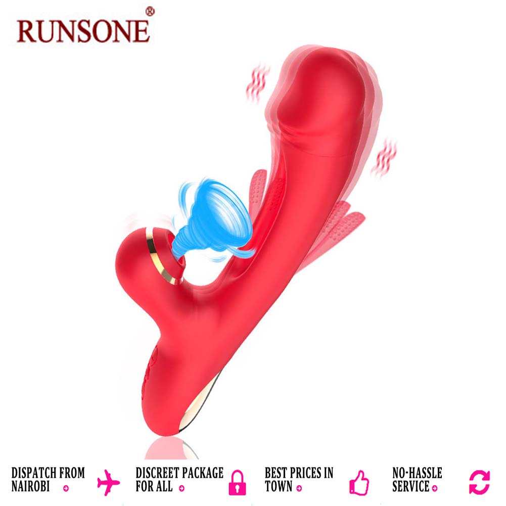 Flapping Vibrator Dildo G Spot Rabbit Clitoris Vibrator with 7 Sucking modes 7 Vibration 7 Flapping Modes for Clit Nipples Anal Multi Stimulation Rechargeable Adult Sex Toys for Women Couples