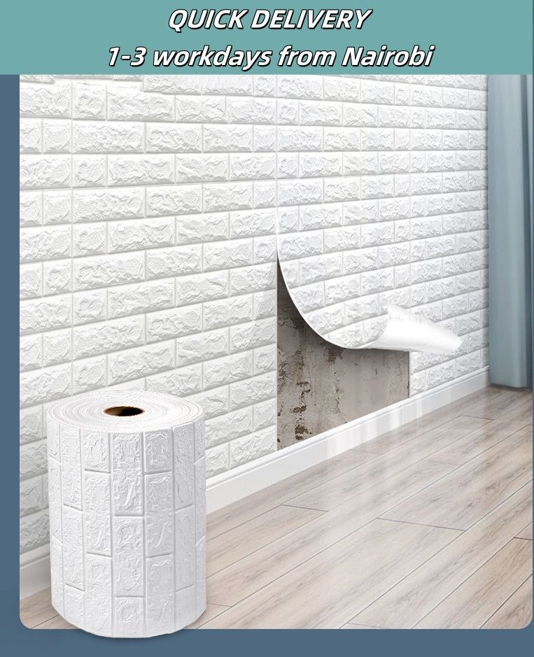 5pcs 70cm*77cm Self Adhesive Foam Wallpaper DIY 3D Wall Panel Living Room Brick Stickers Bedroom Kids Room Brick Papers Home Wall Decor