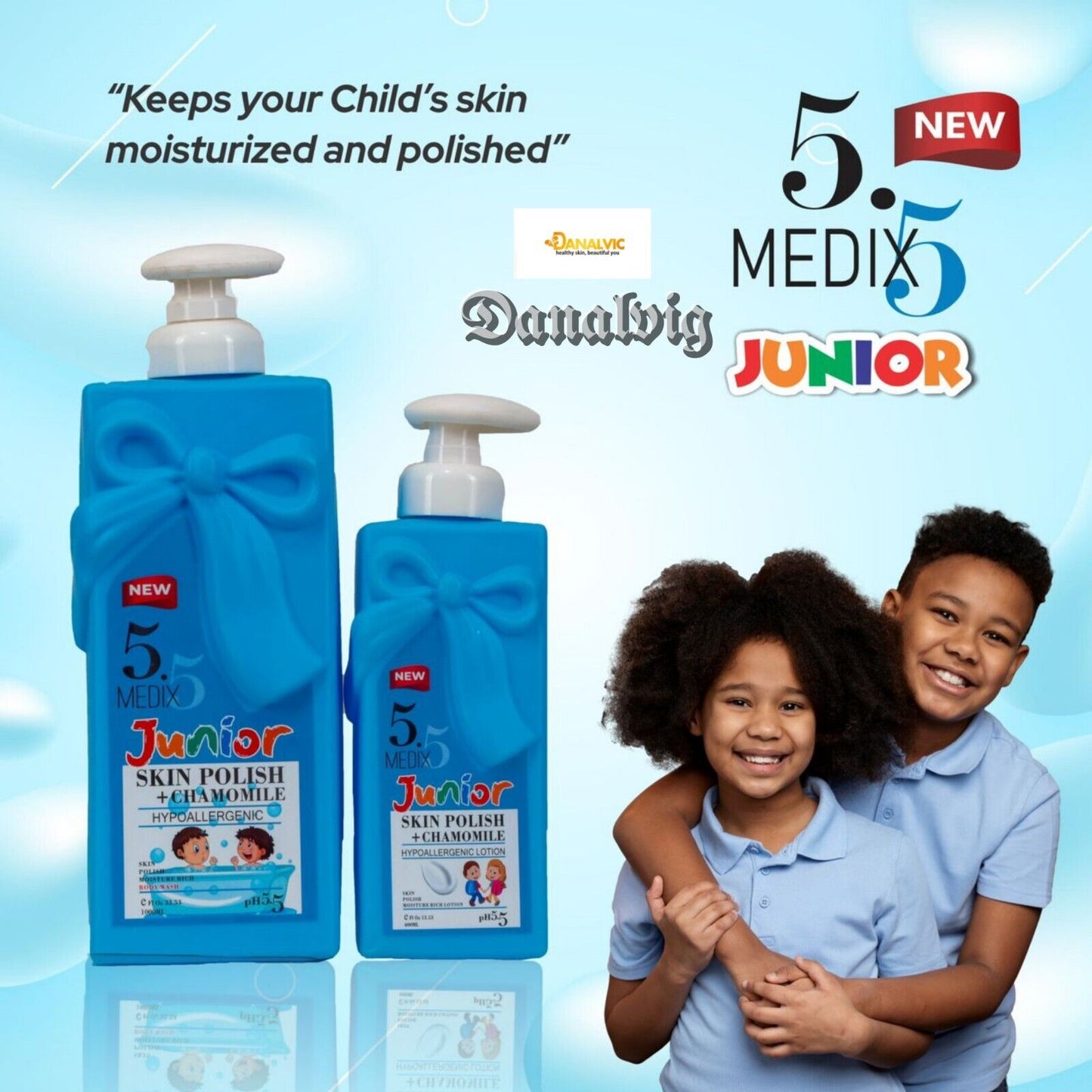 2 Packs Medix 5.5 Skin Polish + Chamomile Moisturizing Body Wash 1000ml + 400ml Powerful Hydration Cleansing Long-lasting Body Moisturizer