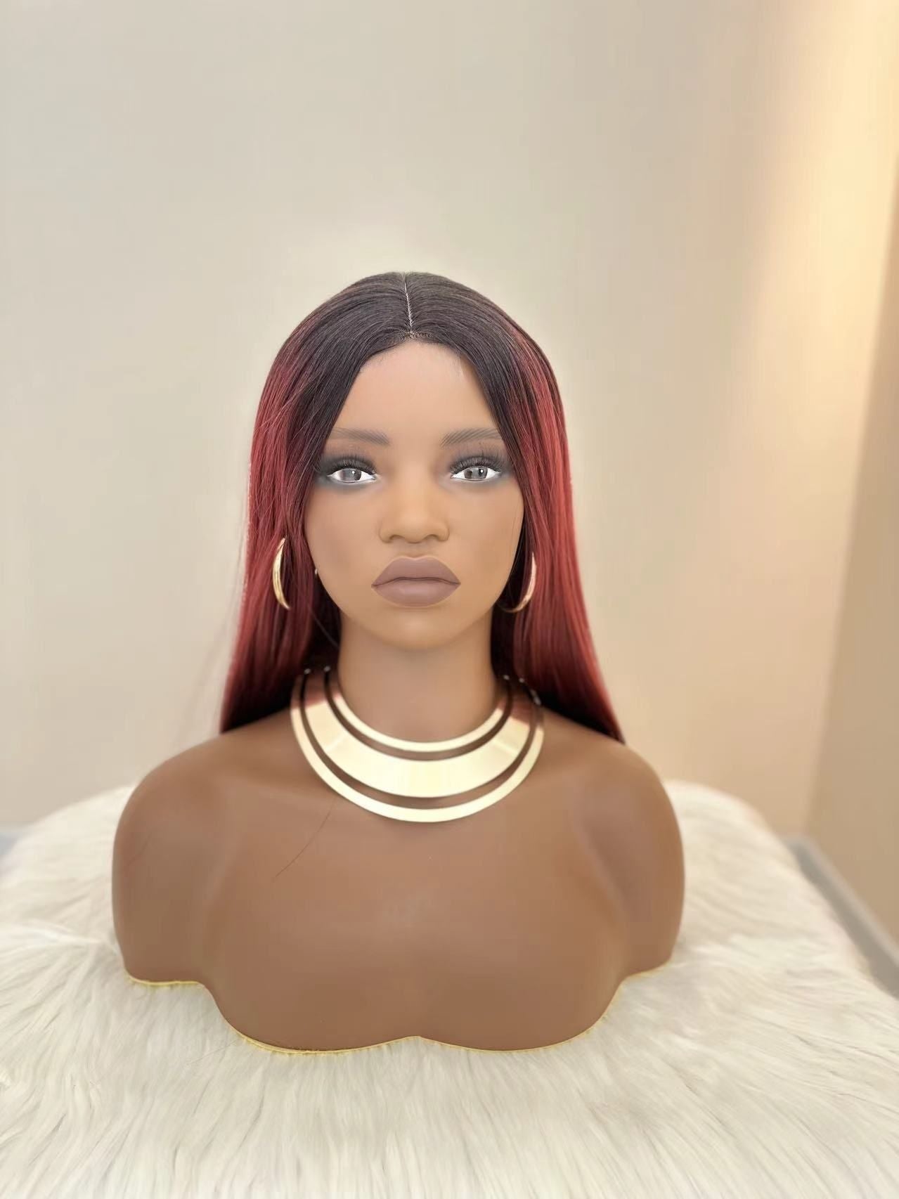 Synthetic Long Straight Wigs - 28 inch Vibrant Red | Natural Look(African Women, Quick Install, Birthday Gift,Affordable party wigs)