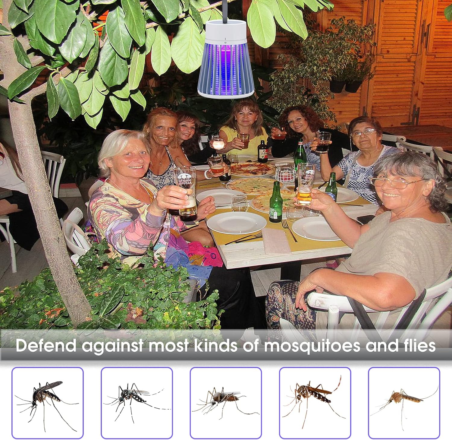 Bug Zapper Outdoor,Electric Mosquito Zapper Portable Camp Mosquito Killer,Rechargeable Indoor Fly Zapper,Electric Fly Zapper,Fly Traps,Flying Insects Zapper Indoor Outdoor