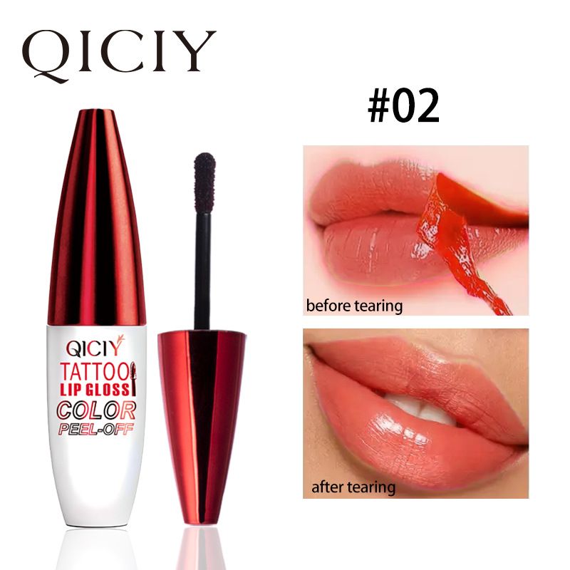 QICIY Natural Matte Stained Lip Tear off Lipstick Durable Waterproof Non stick Cup Mist Tear off Lip Gloss