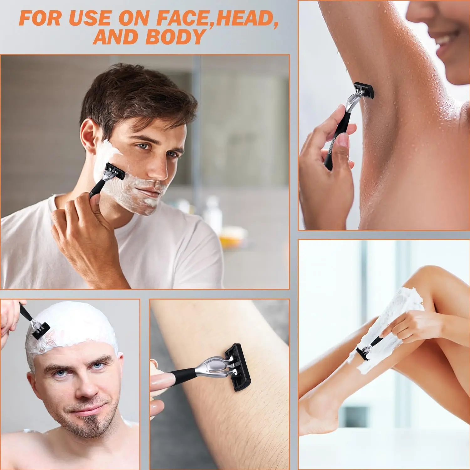 Men Shaver Razor Barber Tools Facial Hair Razor 7 Layers Blades High Quality Antique Shaving Knife Shaver With Replacement Head