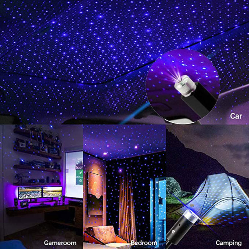 USB Led Lighting Home Decor Galaxy Lights Car Roof Star Led Light Interior Starry Laser Atmosphere Ambient Projector Auto Decoration Night