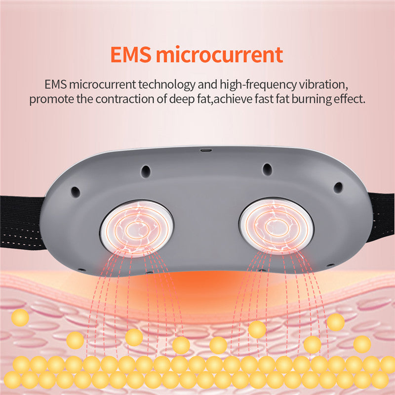 EMS Heating Electric Body Slimming Massager Slimming Belt Fat Burning Abdominal Massage Back Buttock Legs Massager Beauty Health Machine Weight Loss Device Electric Acupuncture Vibration Massager