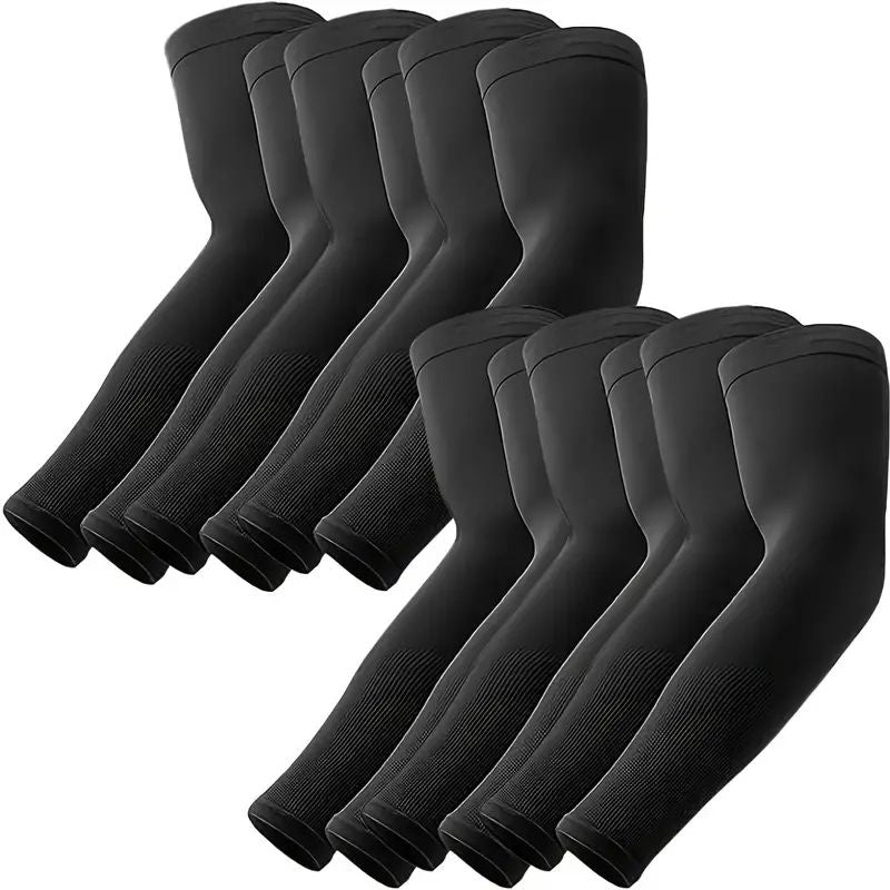 6 Pairs of Cooling Compression Arm Sleeves - Men's and Women's Sports Sun Protection, Outdoor Cycling, Fishing, Golf, and Athletic Wear Essentials