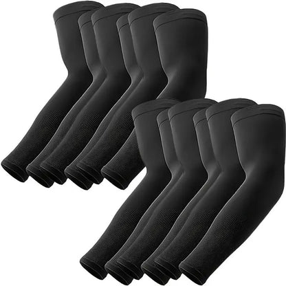 6 Pairs of Cooling Compression Arm Sleeves - Men's and Women's Sports Sun Protection, Outdoor Cycling, Fishing, Golf, and Athletic Wear Essentials