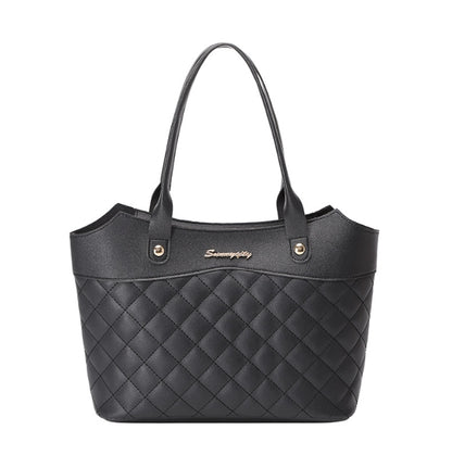 PU Leather Tote Bag Simple Style Elegant Wild Street Women Large Handbag