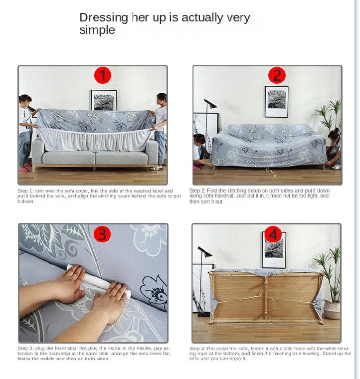 Sofa Cover Elastic Stretch Sofa Slipcovers Pillow case Sofa Covers with Anti-Slip Foams, Washable Furniture Protector for Kids, Pets for Living Room Couch Slipcover L shape Armchair Cover