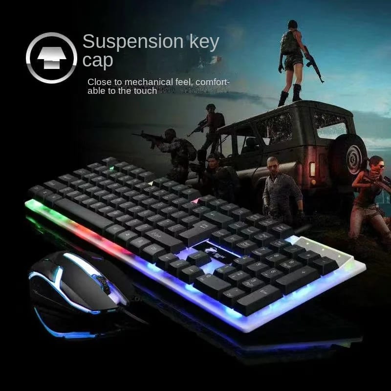 RichRipple Keyboard & Mouse Combos Backlit Gaming Keyboard And Mouse Rubber Russian Wired Keyboard Suitable For Gamers