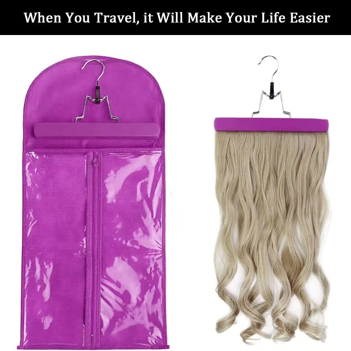 9pcs Fashion Wig Storage bags with Hanger /Wigs Hair Extension Storage Bag Hairpieces Storage Holder