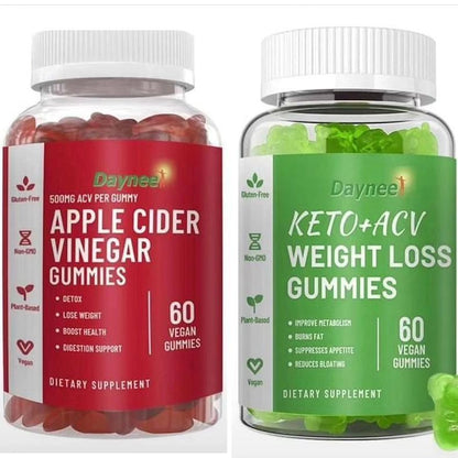 Apple Cider Vinegar (500mg) | Dietary Vinegar For Detox 500mg Sexy Look Detox, Cholesterol, and Energy Vitamins B9 and B12 Promotes Sexy Body ACV Gummies
