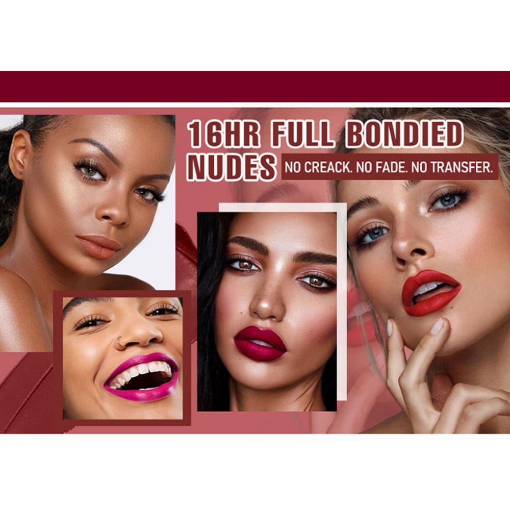 Non stick matte lip gloss set, long-lasting lip dye, cross-border makeup, lip gloss, matte lipstick, soft matte lip gloss