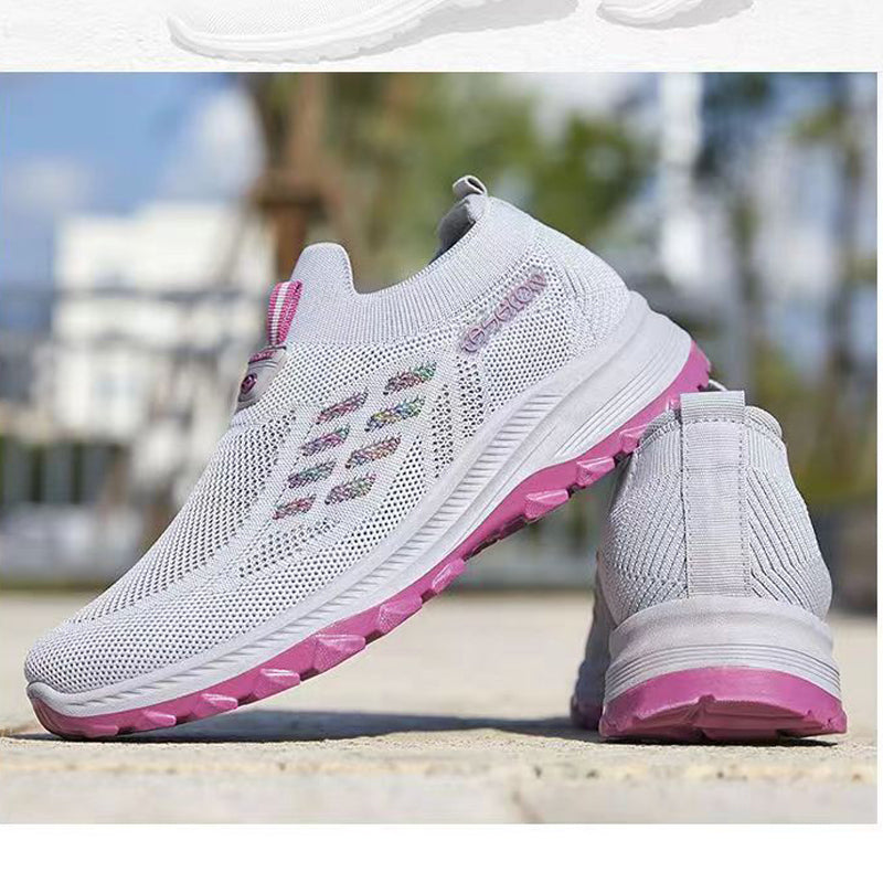 Women's casual running gray shoes mountaineering shoes ladies lace-up sports shoes girls comfortable athletic shoes students flats shoes sports shoes gym grey shoes