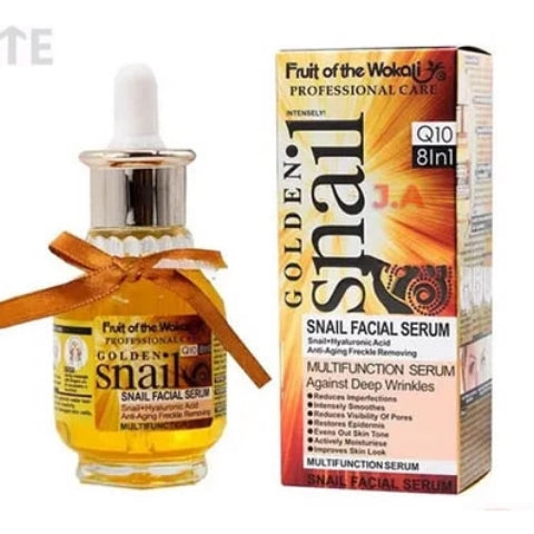 Wokali Golden Snail Facial Serum with Hyaluronic Acid Multifunction 8 in 1 Face Serum Fruit of the Wokali