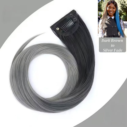 Synthetic Fiber Clip-in Underlight Extensions | Damage-Free Gradient Hair & Social-Ready Style (Church Ready, Smoky Blue Gradient, 20 Inch, Lightweight, Daily/Professional Use)