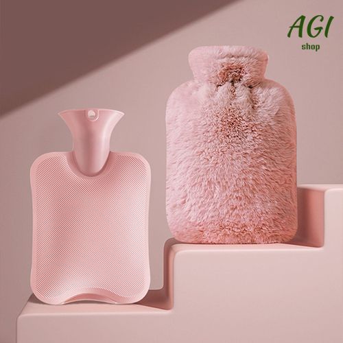 New Arrivals Hot Water Bag With Cloth Cover, 1000ml Water-Filled Hot Water Bottle, Hand and Foot Warmer for Girls,Cute Plush Cloth Cover As Gift Women Lady Student