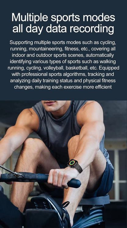 Smart Watch Bluetooth Call Message Push Heart Rate Blood Pressure Monitoring Smartwatch Men Women Outdoor Sports Waterproof Fitness Tracker High Quality Watch