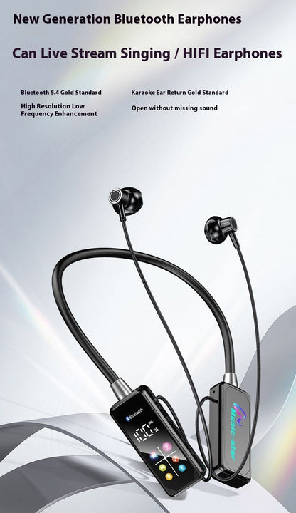 Sports Earphones Two Ears in-ear Wireless Bluetooth Earpods Neckband Earphones Earbuds Ultra-Long Standby Ear Return Monitoring Card Plug-in Noise Reduction Comfortable And Stylish High Quality