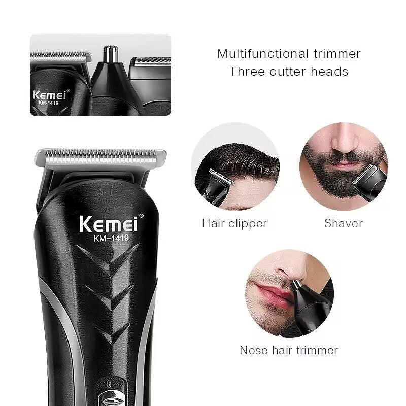 KEMEI Rechargeable Hair Clipper Hair Cutting Men Waterproof Electric Shaver Hair Trimmer Tools Shaving Machine