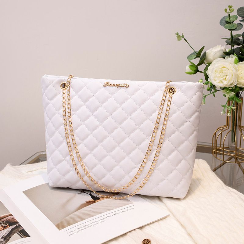 Small diamond lattice large bag chain bag women's senior sense women's shoulder bags Large capacity shoulder bag