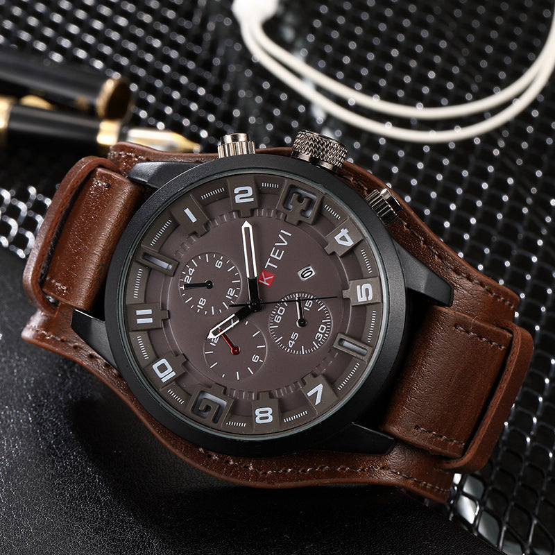 Men Watch Leather Straps Stainless Steel Good Quartz Luxury Man Wristwatch Waterproof Watches Male Watch Wrist Watch Valentines Gift Fashion