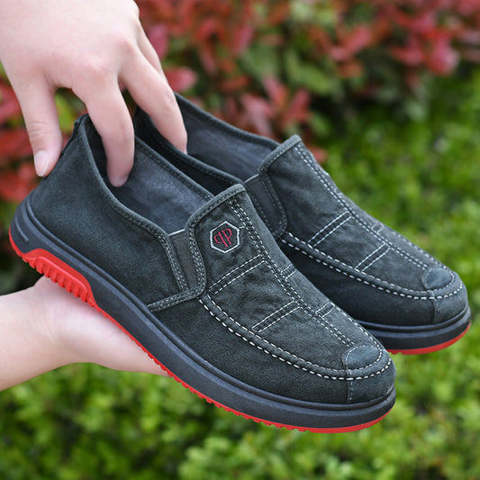 New Men's Cloth Shoes Bean Casual Shoes High-end Men's Canvas Shoes