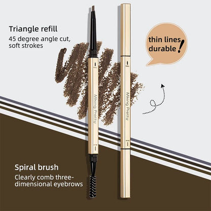 Double Head Eyebrow Pencil Super Fine Natural Long Lasting Waterproof Professional Brow Pen Eye Makeup Tattoo Eyebrow Pencil Brow Tattoo Pen Paint Makeup Eyebrows