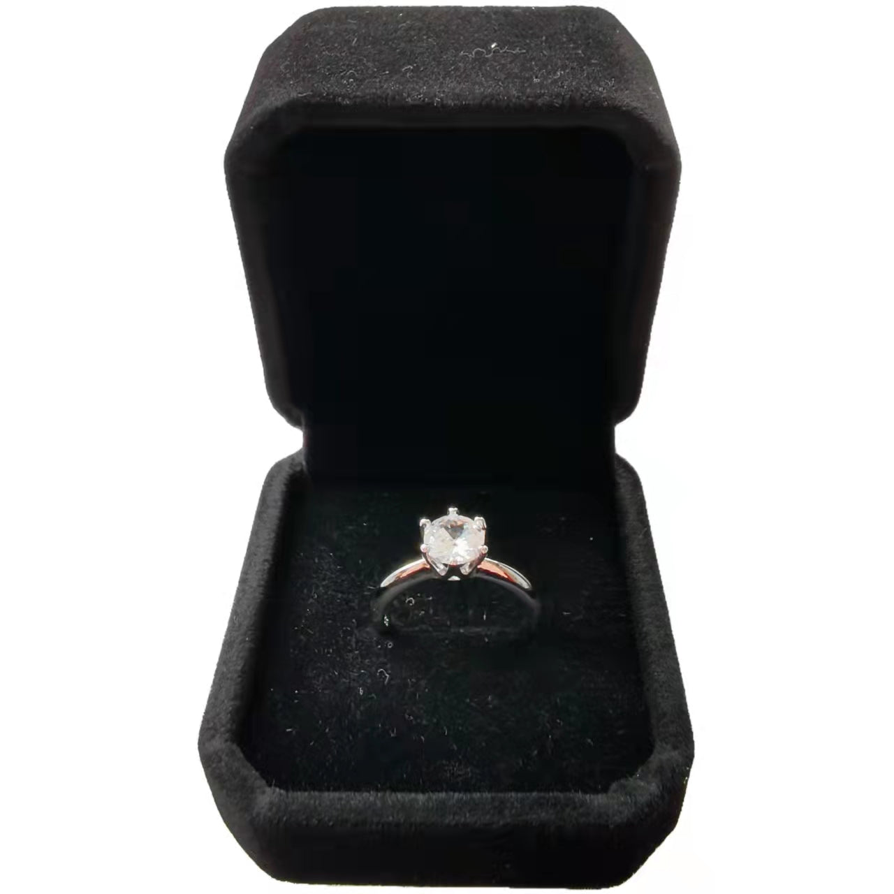 Classic Diamond Ring Jewelry Ladies Classical Wedding Engagement Ring Gift Silver adjustable